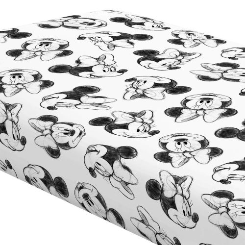  Carousel Designs Disney Baby Charcoal Minnie Mouse Crib Sheet - Organic 100% Cotton Fitted Crib Sheet - Made in The USA