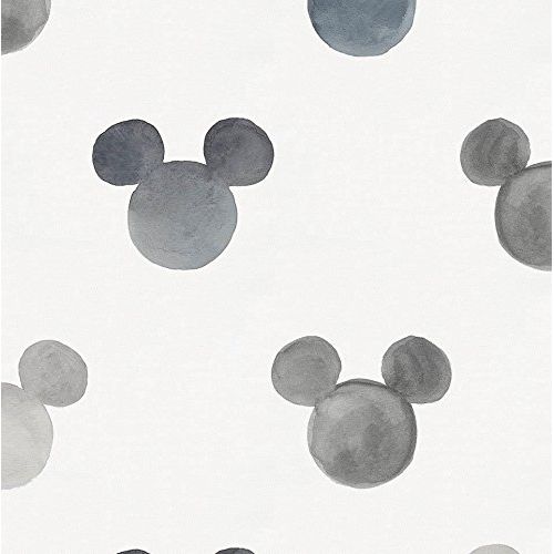  Carousel Designs Disney Baby Gray Watercolor Mickey Ears Crib Sheet - Organic 100% Cotton Fitted Crib Sheet -...