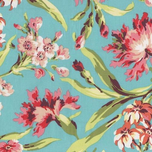  Carousel Designs Coral and Teal Floral Drape Panel 84-Inch Length Standard Lining 42-Inch Width