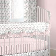 Carousel Designs Pink and Gray Chevron Crib Rail Cover