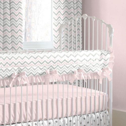  Carousel Designs Pink and Gray Chevron Crib Rail Cover