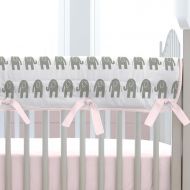 Carousel Designs Pink and Gray Elephants Crib Rail Cover