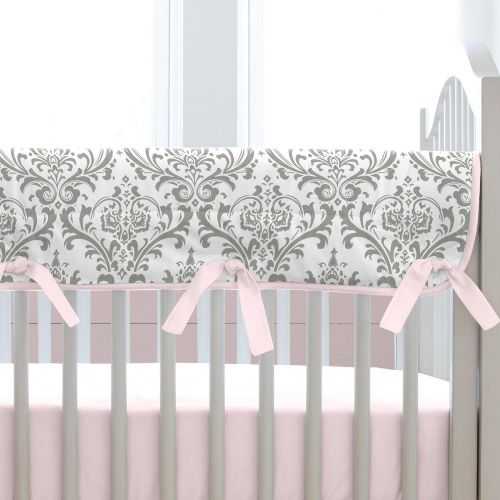  Carousel Designs Pink and Gray Elephants Crib Rail Cover