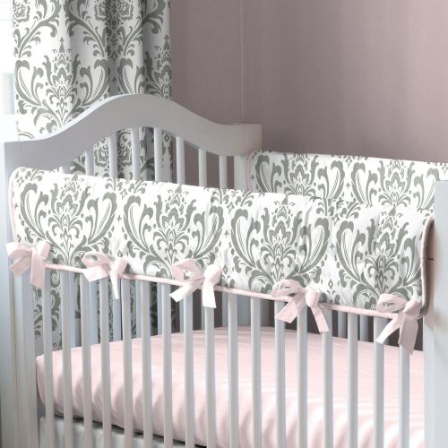  Carousel Designs Pink and Gray Elephants Crib Rail Cover