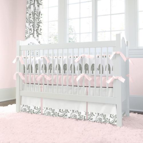  Carousel Designs Pink and Gray Elephants Crib Rail Cover