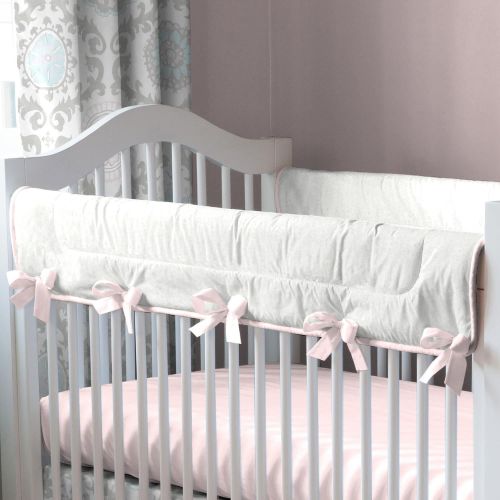  Carousel Designs Pink and Gray Rosa Crib Rail Cover