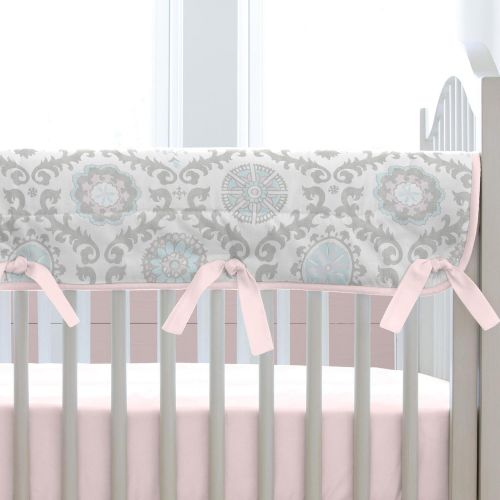  Carousel Designs Pink and Gray Rosa Crib Rail Cover