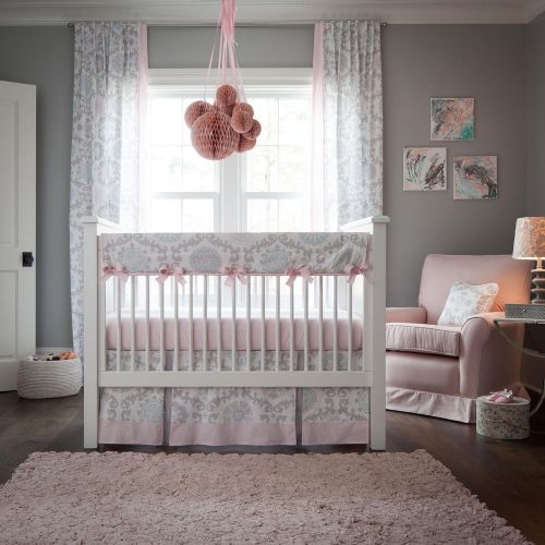  Carousel Designs Pink and Gray Rosa Crib Rail Cover