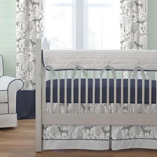  Carousel Designs Navy and Gray Woodland Crib Rail Cover