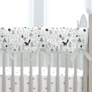Carousel Designs Mint and Gray Baby Woodland Crib Rail Cover