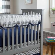 Carousel Designs Navy and Gray Elephants Crib Rail Cover