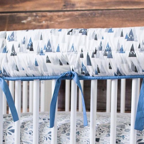  Carousel Designs Blue Woodland Mountains Crib Rail Cover