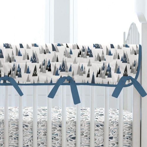  Carousel Designs Blue Woodland Mountains Crib Rail Cover