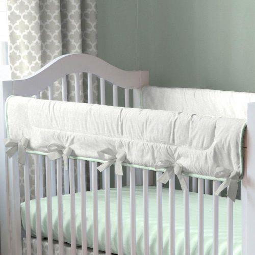  Carousel Designs French Gray and Mint Quatrefoil Crib Rail Cover