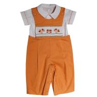 Carouselwear Boys Hand Smocked Thanksgiving Turkey Longall with Shirt