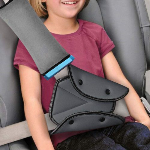  Carperipher Seat Belt Cover and Adjuster for Kids,Travel Seatbelt Pillow with Clip & Seatbelt Adjuster,Soft Neck Support Headrest Car Seat Strap Protector Cushion Pads for Baby Child Short Peo