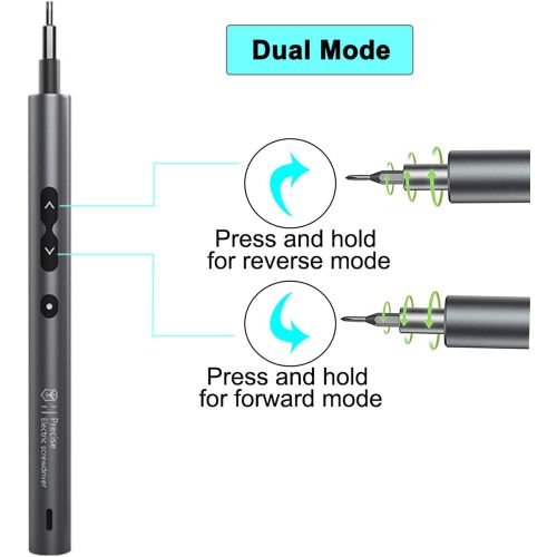  Carperipher Electric Screwdriver, 28 In 1 Mini Cordless Torque Screwdriver Tool, Power Precision Screwdriver Set with 24 Bits, LED Light, Magnetizer, Rechargeable Electronic Repair Kit for Pho