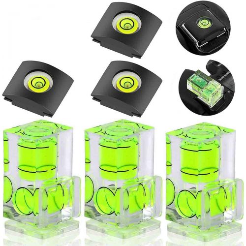  Carpro 6 Pack Hot Shoe Level, Hot Shoe Bubble Level Camera Hot Shoe Cover 2 Axis Bubble Spirit Level for DSLR Film Camera Canon Nikon Olympus,Combo Pack - 2 Axis and 1 Axis