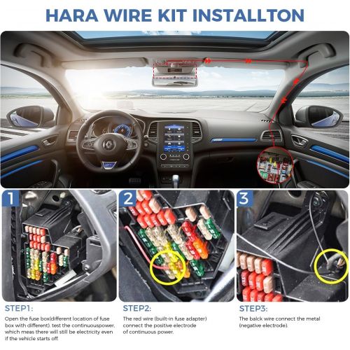  Carpuride Dash Cam Hardwire Kit Mini USB Hard Wire Car Charger Cable Set 12V to 5V for Dash Cameras GPS