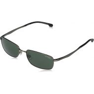 Carrera Men's 8043/S Rectangular Sunglasses, Silver/Green, 56mm, 18mm