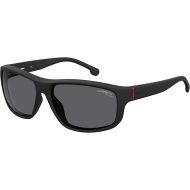 Carrera Men's 8038/S Rectangular Sunglasses, Black/Polarized Gray, 61mm, 15mm