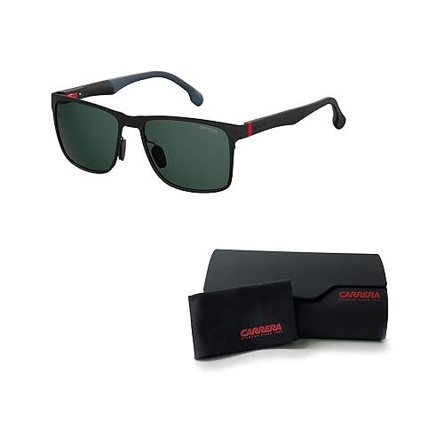  Carrera CA8026/S Rectangle Sunglasses for Men + BUNDLE with Designer iWear Eyewear Care Kit