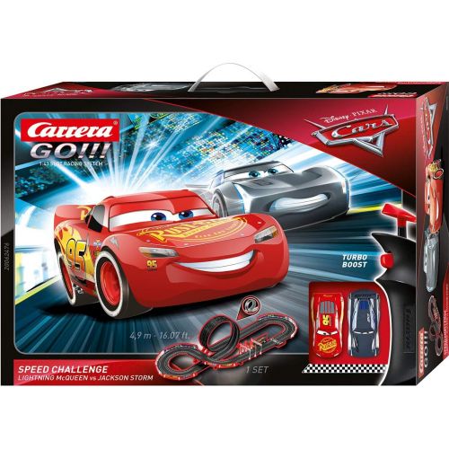  Carrera GO!!! 62476 Disney Pixar Cars Speed Challenge Electric Slot Car Race Track Set in 1:43 Scale