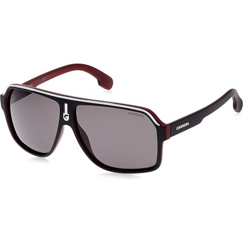  Carrera Mens Ca1001s Aviator Sunglasses, Matte Black REDDark Gray GRADIET, 62 mm