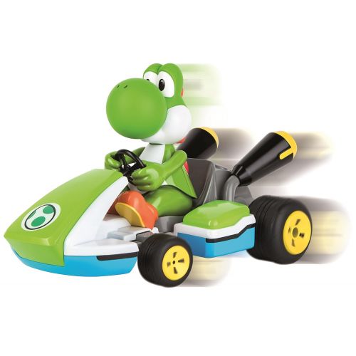  Carrera RC 162108 Official Licensed Mario Kart Yoshi Race Kart 1:16 Scale 2.4 GHz Splash Proof Remote Control Car Vehicle with Sound and Body Tilting Action - Rechargeable Battery