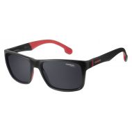 Carrera Mens 8024/ls Polarized Rectangular Sunglasses, MATTE BLACK, 57 mm