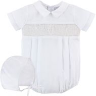 Carriage Boutique Baby Boys Christening Smocked Cross Creeper