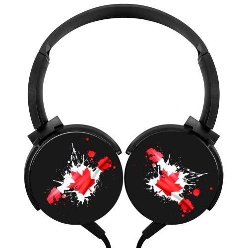  Carrington Wired Stereo Canada Flag Headphone Noise Cancelling Over Ear Portable Headset Earphone Earpiece