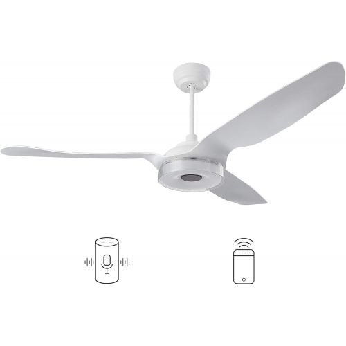  Carro Indoor/Outdoor Smart ceiling fan 56 3 Blade with remote control. Works with Compatible with Alexa/Google Home/Siri, Dimmable LED Light and 10-speed DC Motor (White)…