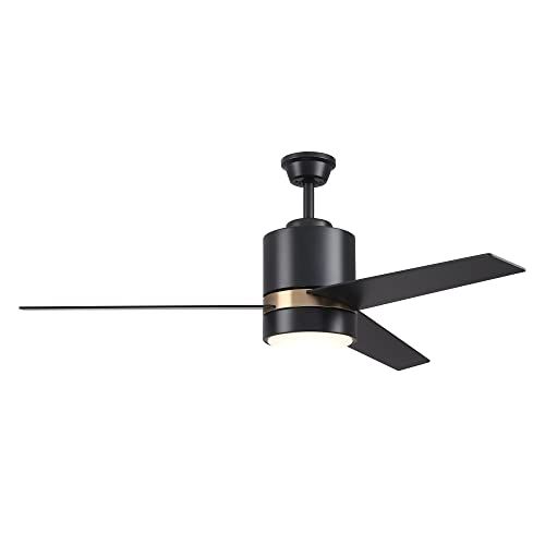  Carro 52 inch Black Ceiling Fan with Light, Modern Ceiling Fan Smart Control Work With Alexa/Google Home/Siri Needs Neutral Wire, No Hub Required Reversible MotorSchedule3-Speed