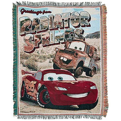  Disney Pixars Cars, Greetings from Radiator Springs Woven Tapestry Throw Blanket, 48 x 60, Multi Color