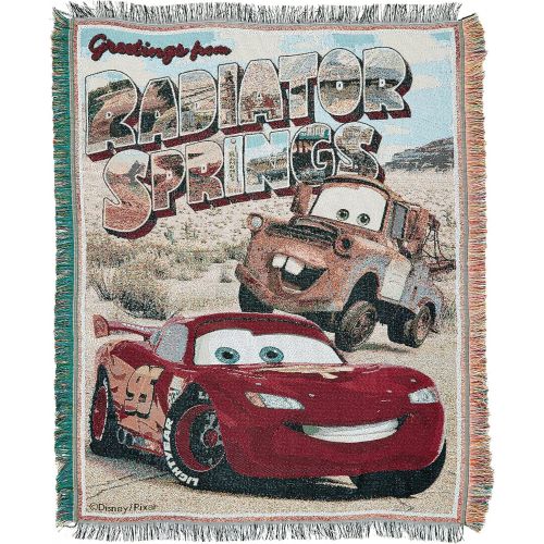  Disney Pixars Cars, Greetings from Radiator Springs Woven Tapestry Throw Blanket, 48 x 60, Multi Color