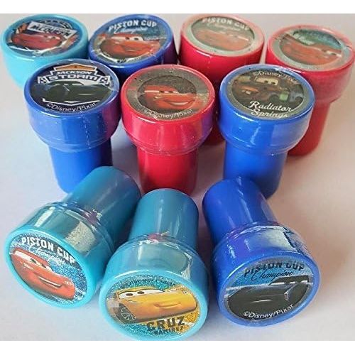  Cars 3 Disney Self Inking Stamps / Stampers Party Favors (10 Counts)