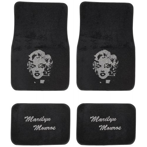  CarsCover Marilyn Monroe Crystal Diamond Bling Rhinestone Carpet Car SUV Truck Floor Mats 4 PCS