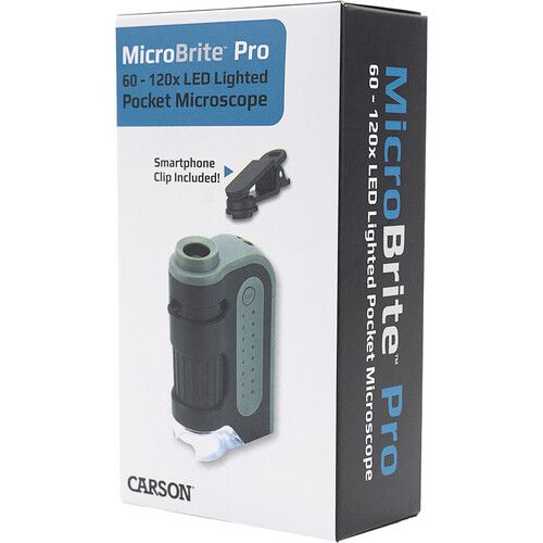  Carson MM-350 MicroBrite Pro LED Pocket Microscope with Smartphone Adapter (4-Pack)