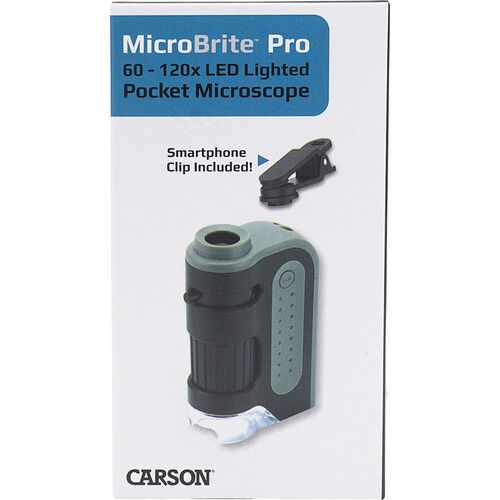  Carson MM-350 MicroBrite Pro LED Pocket Microscope with Smartphone Adapter (4-Pack)