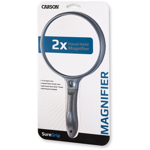  Carson SureGrip 2x SG-14 Magnifier with 10x Power Spot