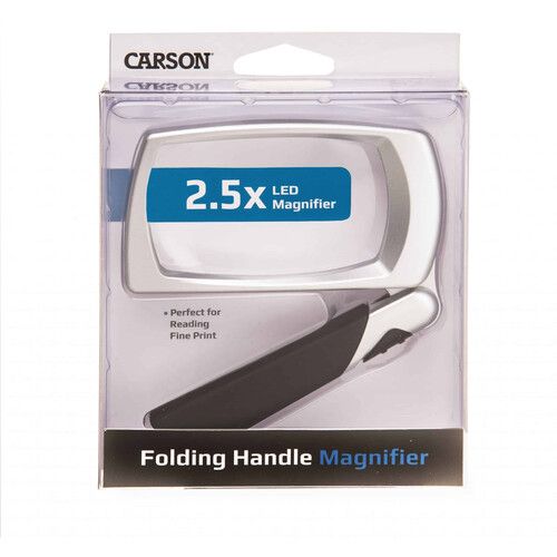  Carson LED Lighted 2.5x Power Folding Rectangular Magnifier