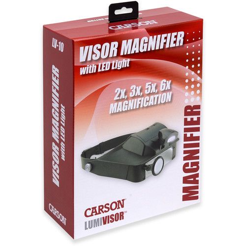  Carson LV-10 LumiVisor 2x, 3x, 5x, 6x Head-Worn Magnifier with LED Light