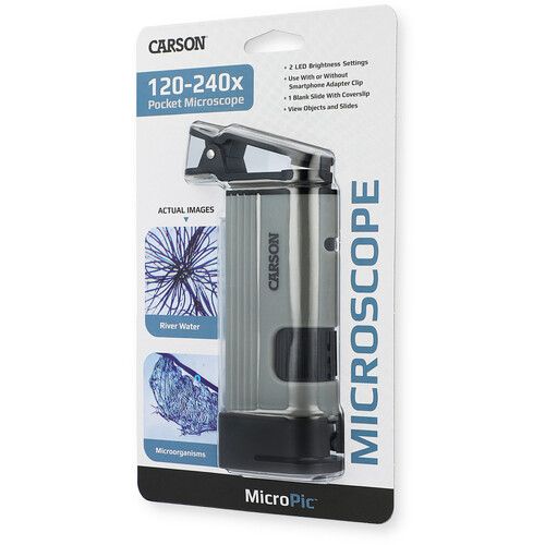  Carson MicroPic LED Pocket Microscope with Smartphone Adapter