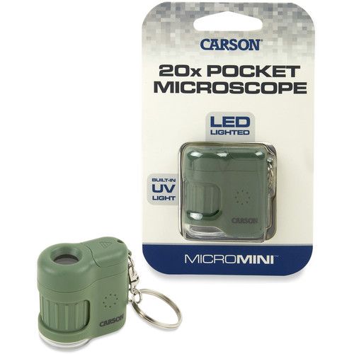  Carson MicroMini 20x Pocket Microscope (Safari Green)