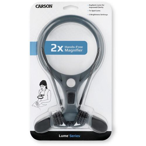  Carson Acrylic Lens LED Hands-Free Magnifier