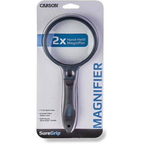  Carson SureGrip 2x SG-10 Magnifier with 10x Power Spot