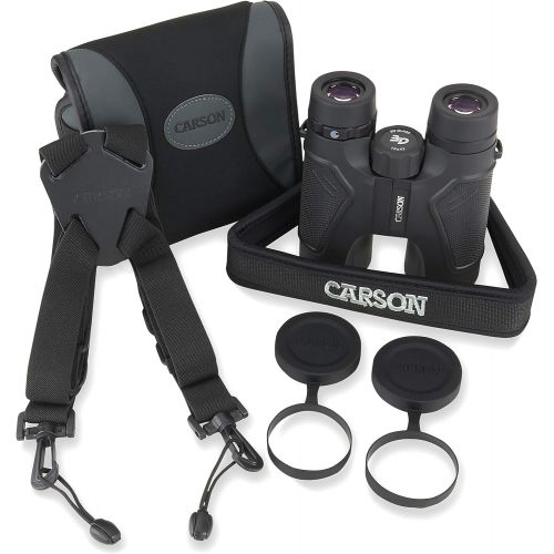  Carson 3D Series High Definition Binoculars with ED Glass, 10x42mm, Black