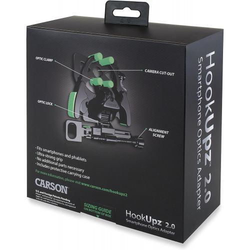  Carson HookUpz 2.0 Universal Smartphone Optics Digiscoping Adapter for Binoculars, Spotting Scopes, Telescopes, Microscopes, Monoculars and More (IS-200)