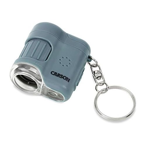  Carson MicroMini 20x LED Lighted Pocket Microscope with Built-In UV and LED Flashlight - Blue